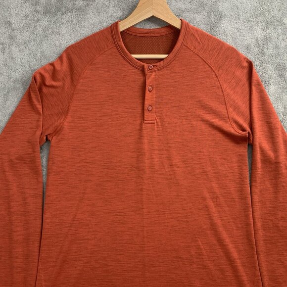 Lululemon Shirt Men Medium Metal Vent Tech LS Henley Performance Athleisure Top - Picture 4 of 7